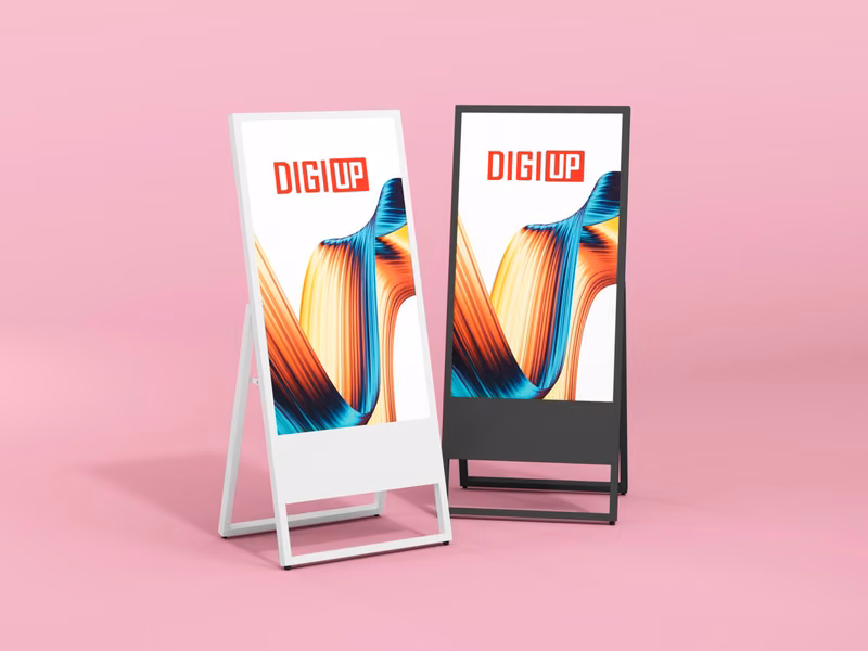 DIGIUP Stand als digitaler Kundenstopper