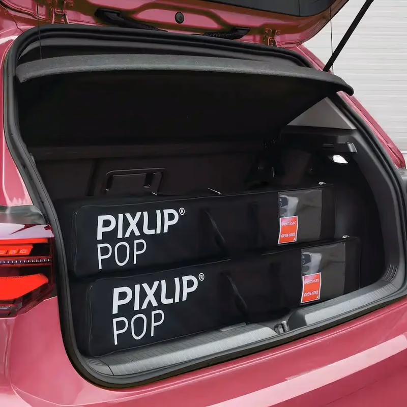 PIXLIP POP Transporttaschen im Kofferraum