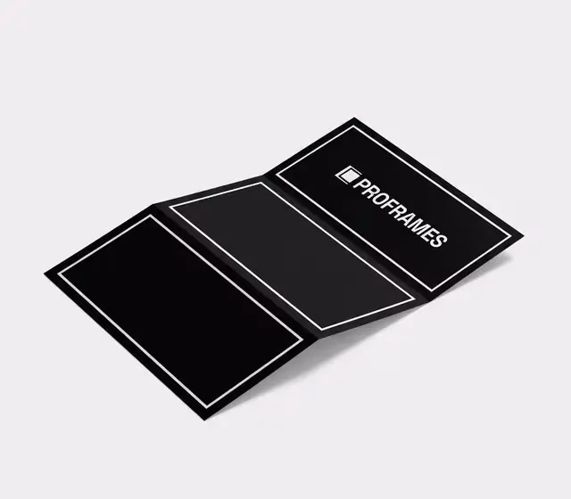 Gefalteter Flyer mit PROFRAMES Logo